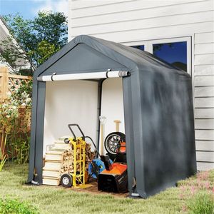 Abri de stockage de moto portable 8 'X 6.5' 180G PE pour une utilisation en extérieur - Product Image 1