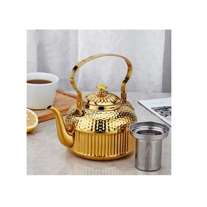 Premium Style Brass Tea Pot Gas Stove Compatible Pot with Safety Whistle For Dining Table Household & Hotel Supply On Sale - Product Image 4