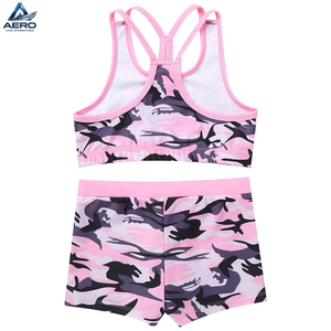 Conjunto de Dos Piezas: Top Corto Estilo Racerback con Shorts para Gimnasio, Conjunto Deportivo con Estampado Personalizado, Bra y Shorts para Mujer, Ropa de Fitness, Conjunto de Yoga - Product Image 4
