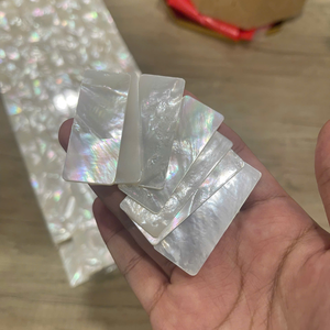 Nueva Concha de Nácar Blanca Cuadrada Plana de Vietnam para la Creación de Pendientes Únicos y Joyería de Concha Pulida 99 Gold Data - Product Image 6