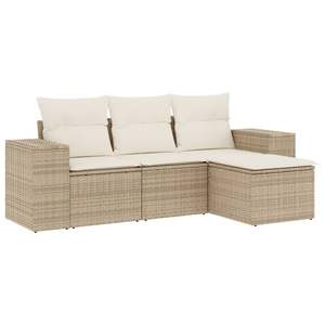 Ensemble de canapés de patio beige et blanc crème pour jardin, collection de meubles d'extérieur élégants - Product Image 2