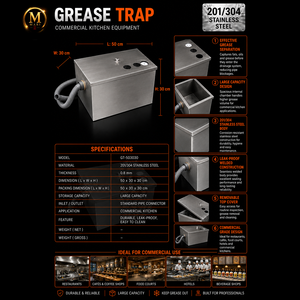 Trampa de Grasa Comercial de Alta Resistencia a Prueba de Fugas, Unidad de Filtro de Pretratamiento de Aguas Residuales para Separación de Aceite y Agua para Cocinas de Restaurantes - Product Image 6