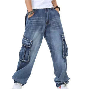 Pantalones Vaqueros de Mezclilla Rectos de Corte Regular, Transpirables, de Secado Rápido, Talla Grande, para Hombre, Estilo Hip Hop, Ropa Urbana Informal - Product Image 3