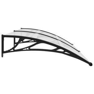 Auvent de porte noir avec feuilles transparentes et supports, accessoire pour porte d'entrée - Product Image 4