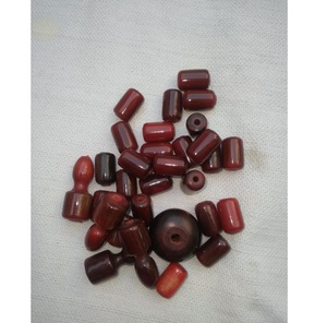 ลูกปัดปะการังสีแดงธรรมชาติทรงหลอด ขัดเงา สำหรับทำเครื่องประดับ - Product Image 1