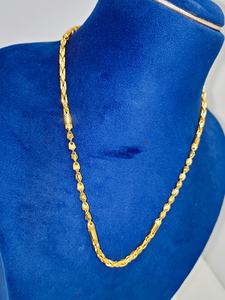 Cadena Bahubali de oro macizo de 22 quilates para hombres y mujeres, collar de eslabones de oro amarillo auténtico, joyería fina para uso diario, regalo unisex - Product Image 4