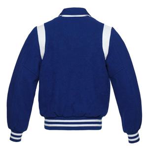 Veste de baseball pour homme, bleue, style varsity, manches en cuir de haute qualité, personnalisable, style universitaire d'hiver - Product Image 3