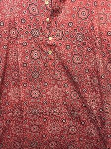 Kurta Premium de Manga Corta para Hombre, 100% Algodón, Color Granate Oscuro, Tacto Suave |   Kurta de Fiesta con Diseño Floral Estampado a Mano - Product Image 5