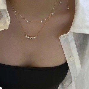 Collier de perles d'eau douce naturelles 4-5 mm, chaîne de clavicule en argent S925, sans défaut, petit modèle, sans défaut, souriant - Product Image 5