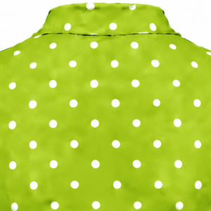 Lime Green Polka Dot Women <b>Mock</b> <b>Neck</b> Short Sleeve T Shirt Slim Fit Stretch Printed Casual <b>Top</b> Fashion Summer Wear Wholesale - Product Image 4