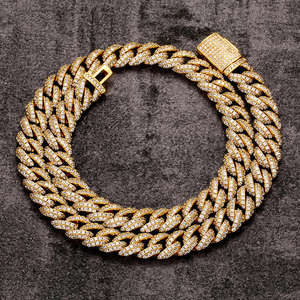 Cadena Cubana Plateada en Oro con Diamantes de Moissanita, Collar Hip Hop para Hombre en Plata de Ley 925 - Product Image 3