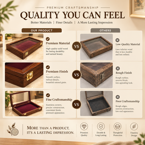 WEWOOD Premium Durable Eco-Friendly Modern Foldable Wooden Fossil Artifact Display Case Glass <b>Lid</b> Velvet-Lined Museum Specimen - Product Image 3