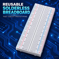 Stock MB-102 Platine d'expérimentation sans soudure 830 points avec rails d'alimentation double pour PCB, développement de prototypes électroniques DIY et test de circuits