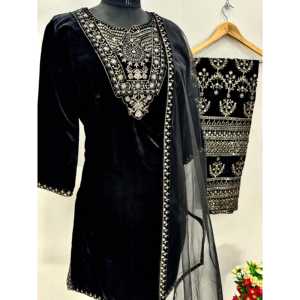 Hermoso conjunto de traje de fiesta para mujer con pantalón y Dupatta - Product Image 3