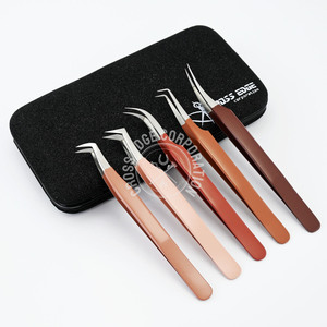 Wholesale Best Selling Volume Eyelash Tweezers 90-Degree Lash Tweezer Boot Volume Curved Classic Lash Fiber Tip Tweezer - Product Image 4