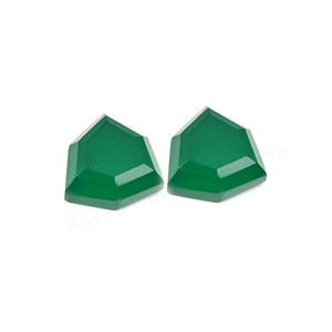 Ónix Verde Natural, Forma Hexagonal, Corte Escalonado, Alto Brillo, 12mm, Cabujón de Piedra Preciosa Suelta con Reverso Plano para Fabricación de Joyas, Colgantes y Pendientes - Product Image 4