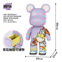 Mpin 7750PCS Art Bear Building Blocks Modèle 43cm DIY Kit d'assemblage Creative Collectible Display Toy pour adultes
