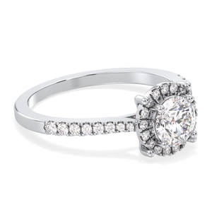 Bague de fiançailles REYES Solitaire en argent sterling 925 avec moissanite ronde de 1,02 carat, plaquée or blanc 14 carats, bijoux fins originaux - Product Image 3