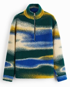 Men's Gradient Color Turtleneck Fleece <b>Jacket</b> Casual Thick Sherpa Lined Pullover <b>Winter</b> Wear Regular Fit Polyester Material - Product Image 4