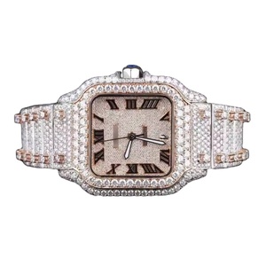 New Arrival Moissanite <b>Watch</b> Vvs Lab Diamond <b>Watch</b> Automatic Movement Fully Studded Square Stainless Steel Hip Hop Quartz <b>Watch</b> - Product Image 1