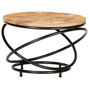 Mesa de centro negra con acabado en madera natural - Product Image 1
