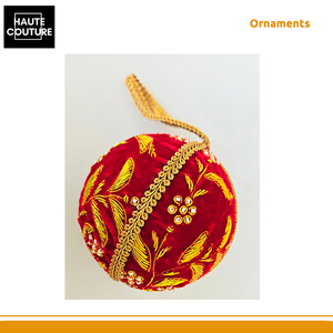 Exportador Mundial que Vende Adornos Festivos Colgantes en Forma de Bola Roja de Terciopelo, Hechos a Mano en India, para Decoración del Hogar - Product Image 4
