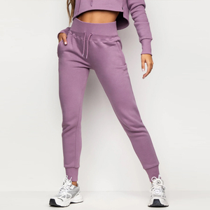 Custom Women High Quality Organic Cotton French Terry Full Zip up Cropped Hoodie and Sweatpants <b>Set</b> for Ladies Tracksuit - Product Image 3