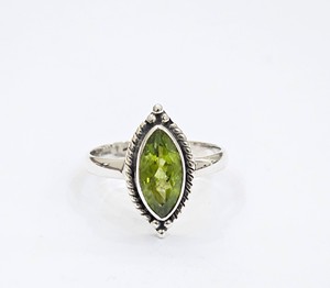 Vintage Marquise Cut Peridot Gemstone <b>925</b> <b>Silver</b> <b>Ring</b> Oxidized Finish Jewelry Gift For Daily & Any Occasion Wear - Product Image 1