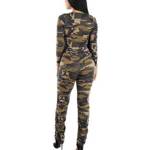 Men Camouflage Print Full Length <b>Jumpsuit</b> Hooded Long Sleeve Sexy Fleece Breathable Casual Drawstring Closure Side <b>Pockets</b> - Product Image 4