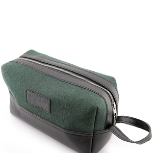 Leather Canvas Toiletry Bag Waterproof Travel Organizer Cosmetic Dopp Kit Large Capacity <b>Case</b> Bag LCTB-0067 - Product Image 2