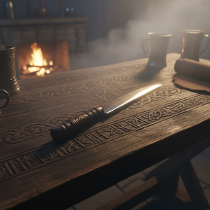 Couteau de chasse Viking de luxe, lame en acier carbone forgée à la main, manche en bois, couteau Viking nordique et ultra-affûté avec étui en cuir - Product Image 6