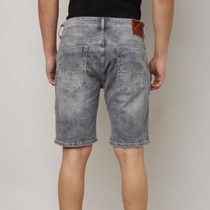 Men's Distressed Denim Shorts Straight Leg Ripped Holes Mid Waist Cotton Summer Casual Wear Denim Shorts - Product Image 3