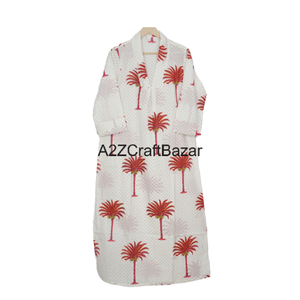 Robe moulante mi-longue décontractée bohème pour femme, écologique, respirante, lavable, en pur coton tricoté, à imprimé floral et à volants - Product Image 1