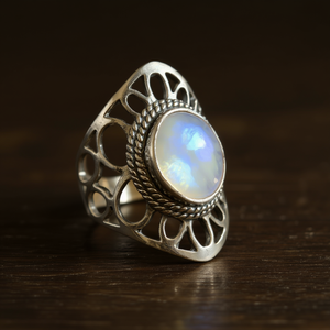 Designer <b>Moonstone</b> <b>Ring</b> 6.2 Grams Elegant Jewelry Piece - Product Image 3