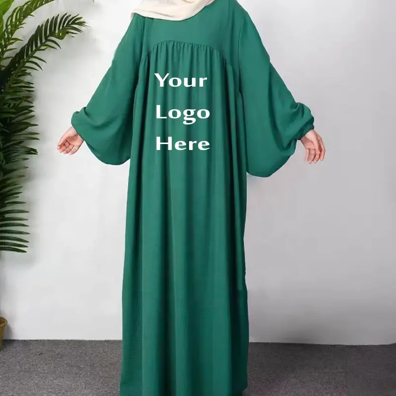 Nuevas mujeres precio barato Abaya venta al por mayor estilo islámico de manga larga señoras Abaya holgado plateado vestido largo mujeres abaya de BD Factory