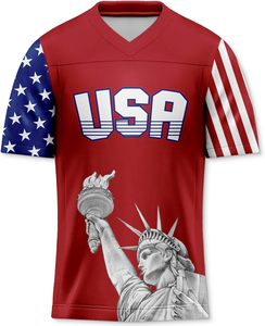 Performance Men's Mesh V-Neck Fabric <b>Referee</b> Short Sleeve Shirt Football USA Flag - Product Image 2