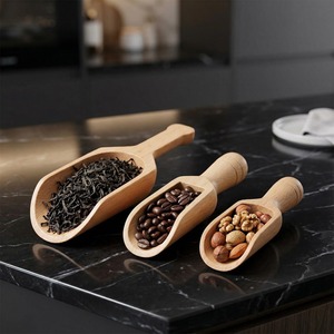 Cuchara Medidora de Café Ecológica, Mini Cuchara de Madera Original, Cucharas Pequeñas Grabadas, Cuchara de Madera Natural - Product Image 4