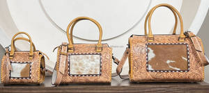 Sac de voyage bandoulière en cuir de vachette pleine fleur de qualité supérieure, grand format, style western, pour femme, avec détails faits à la main - Product Image 4