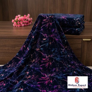 Luxury Multicolor Foil Printed Velvet Fabric Premium Fashion Dress Apparel Home Decor Textile OEM ODM Custom Fabric Manufacturer - Product Image 2