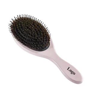 Massage de la tête brosse à poils de sanglier rose de luxe haut de gamme pour barbe en bois