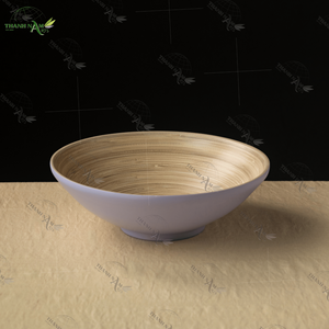 Bol classique en bambou léger, personnalisable, jetable et écologique D25xH8.5cm pour usage domestique et fêtes - Product Image 5