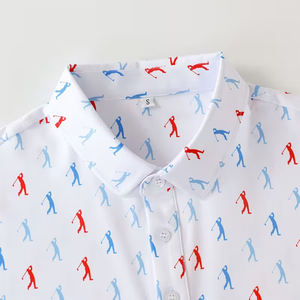 Chemise de golf en polyester tricoté à manches courtes pour hommes, athlétique, infroissable, imprimée par sublimation, respirante et à séchage rapide - Product Image 6