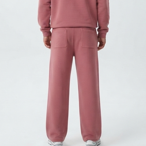 Pantalones Deportivos Personalizados de Felpa Francesa de 500 GSM, Anchos, Color Rosa, para Hombre, Estilo Holgado, con Dobladillo Abierto, Marca Privada, Ropa Urbana - Product Image 6
