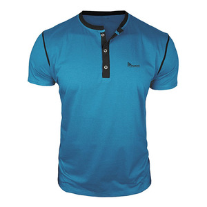 Custom Men's Blue Short Sleeve V-Neck <b>T</b>-<b>Shirt</b> Slim Fit Quick Dry Knitted <b>Polyester</b> Casual Wear - Product Image 1