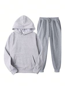 Ensemble de survêtement décontracté d'automne pour hommes, imprimé en sérigraphie, vente en gros, avec sweats à capuche et pantalons de jogging - Product Image 5