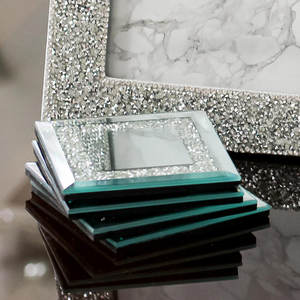 <b>Square</b> Shape <b>Glass</b> Coasters Suitable For Aesthetic <b>Table</b> Decor Vanity Styling And Display Arrangement Handcrafted From India - Product Image 6