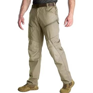 High Quality Custom Men's Sports Baggy <b>Cargo</b> <b>Pant</b> Windbreaker Canvas Button <b>Elastic</b> <b>Waist</b> Anti-Wrinkle Lightweight <b>Pants</b> - Product Image 3