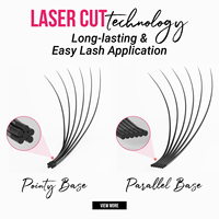 Charmlash Extensions de cils en vison, bouquets préfabriqués, 3D découpés au laser, classiques, pour une meilleure rétention, bouquets ultra-fins