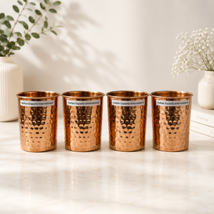 แก้วน้ำทองแดงตีลาย (ทองแดงบริสุทธิ์รับรองมาตรฐาน) - Product Image 1