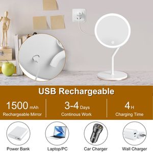 Specchio per il Trucco Illuminato 5X con Ingrandimento 7,48 Pollici, Specchio da Toeletta Dimmerabile con 3 Colori di Luce - Product Image 6